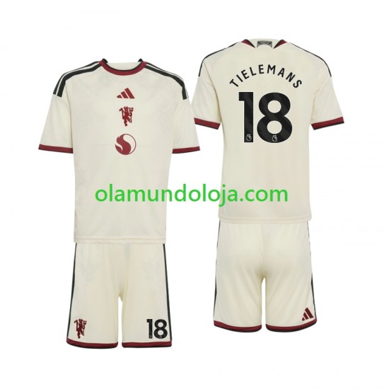 Camisola Manchester United Youri Tielemans 18 Criança Equipamento Terceiro 2026-2027 Manga Curta
